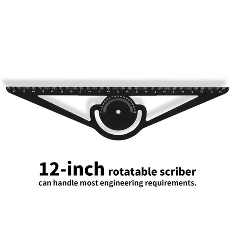 12-inch rotatable scriber with measurements, part of Stair Gauge And Layout Tool Set With Flexible Extension Beams For Precise Measuring.