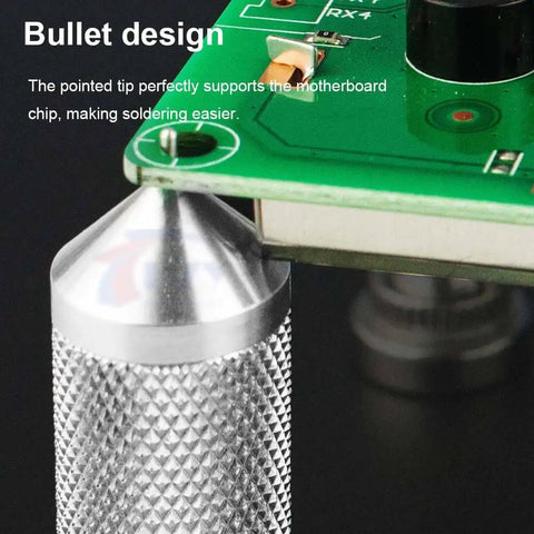 Close-up of metal tower clamp fixture from the 4 Piece Soldering Helping Hand Set With Magnetic PCB Holders ESD Safe Metal Tower Clamp
