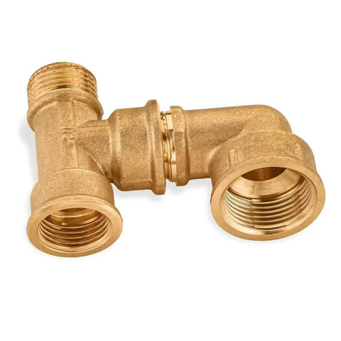Forged Brass Pipe Fitting Elbow One Half Inch Male To Three Quarter Inch Female 90 Degree Street Elbow For Plumbing
