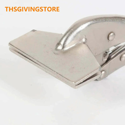 Close-up view of 8-Inch Sheet Metal Bender Hand Seamer Locking Tool with adjustable flat head.