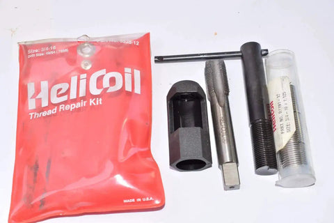 3/4-16 Thread Repair Kit With Beefy Pro Grade Coil Inserts including tools and packaging visible on a white background.