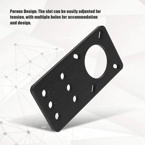 Black Anodized Aluminum NEMA 17 Stepper Motor Mount Plate For 3D Printers And V Slot Linear Rails With Adjustable Tension