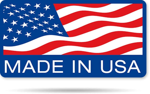 Label with American flag design and text 'Made in USA'