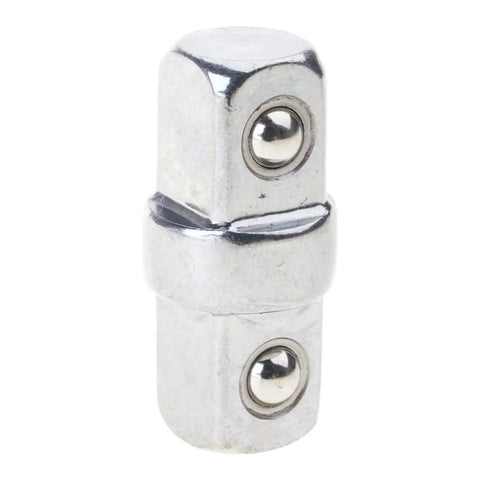 Double-ended 3/8-inch square-drive sleeve adapter in chrome-plated carbon steel for socket wrenches and drills