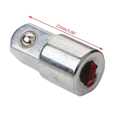 Socket sleeve adapter DHAEY SeroNi, 3/8 in; chrome-plated hex connector, 27 mm long, 6.3 mm bore.