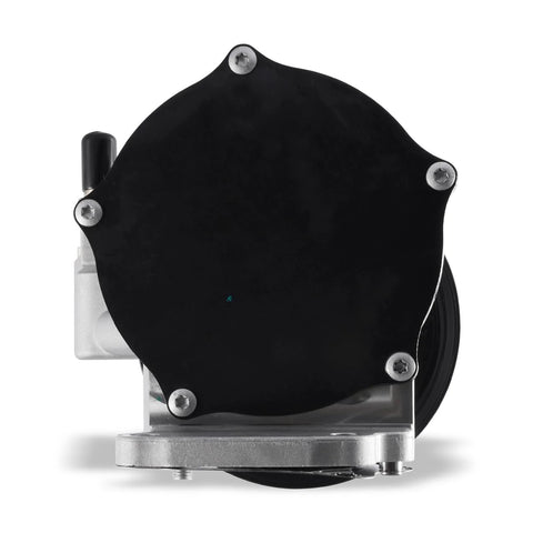 AULINK vacuum pump with black circular cover, silver mounting base, and visible pulley.