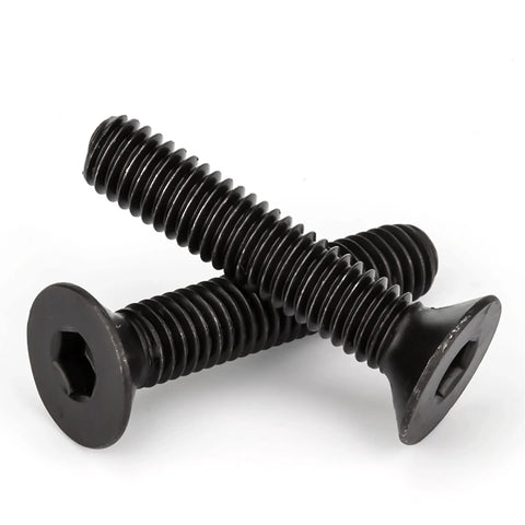 M10-1.5 X 30mm Flat Head Socket Cap Screws Set Beefy Heavy-Duty Grade 10.9 Alloy Steel DIN 7991 Black Oxide Allen Hex Drive