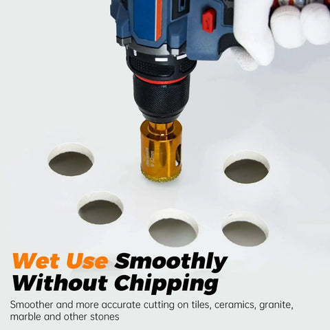 Serrated Diamond Hole Saw Kit For Precise Drilling In Porcelain Ceramic Tile Granite And Marble With 2 Removable Pilot Bits Easy Align One And A Quarter Inch Hole Saw Built Tough DaduoRi used on ceramic surface