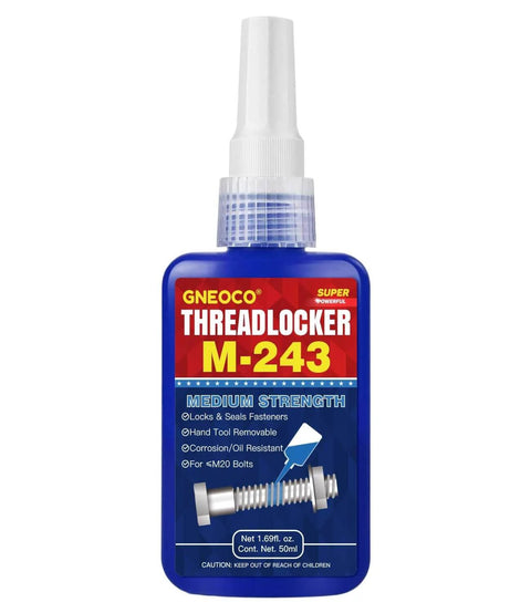Blue Thread Locker Medium Strength For Nuts And Bolts Anaerobic Adhesive That Prevents Loosening And Corrosion On Metals bottle