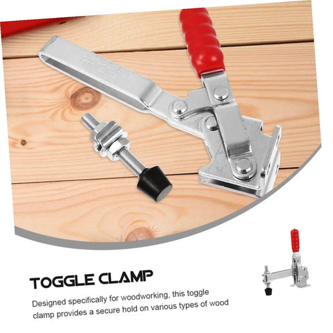 2 Pack Heavy Duty Iron Toggle Clamps With Rubber Tips Quick Release Welding Fixed Clamp For Woodworking Jig Fixtures And Workshop Use