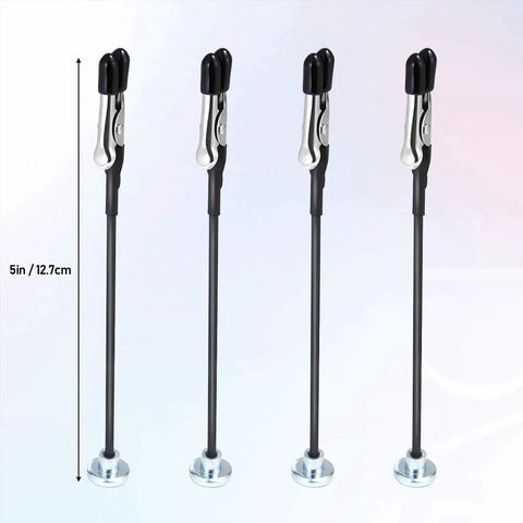 Front view of 4 Pack Magnetic Helping Hands Soldering Holders for welding projects with strong magnetic bases and stable wire fixation.