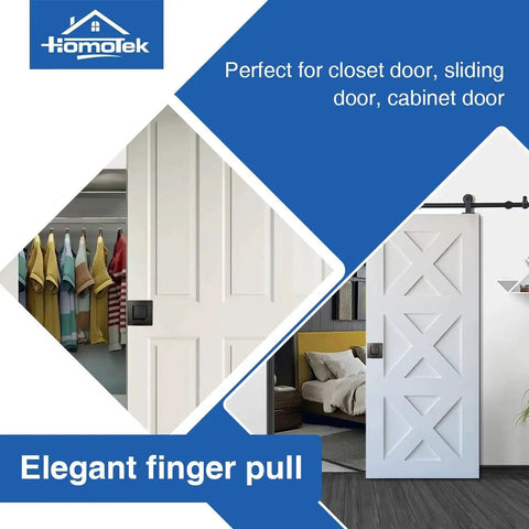 4 Pack Two And Three Quarters Inch Square Recessed Sliding Closet Door Finger Pulls In Black Stainless Steel Flush Handles