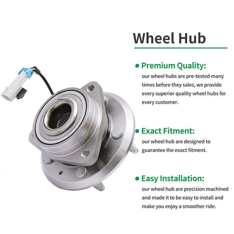 Front Wheel Hub Bearing Assembly 513276 Replacement For 2007-2009 Chevy Equinox, 2008-2010 Saturn Vue, 5 lug ABS