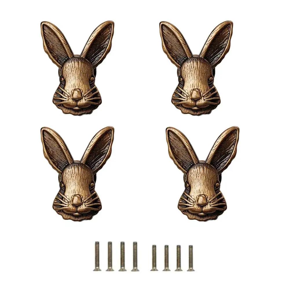 Cute 4 Pack Rabbit Drawer Knobs With 3D Bunny Head Des...