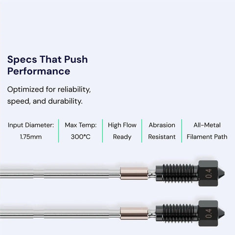 High Flow 0.6mm Prusa Nozzle For MK4 XL 3D Printer ObXidian Brass Variant showing specifications and high flow capability