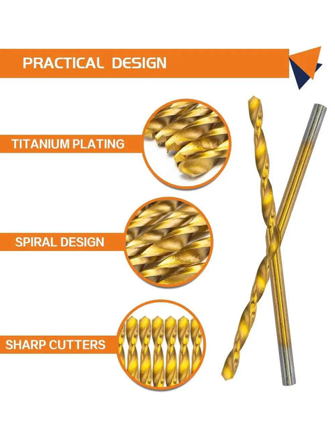 Mini Drill Bit Set With 60 Pcs And 12 Free HSS Titanium Micro Drill Bits For Metal Plastic And Wood Yellow Spiral Design