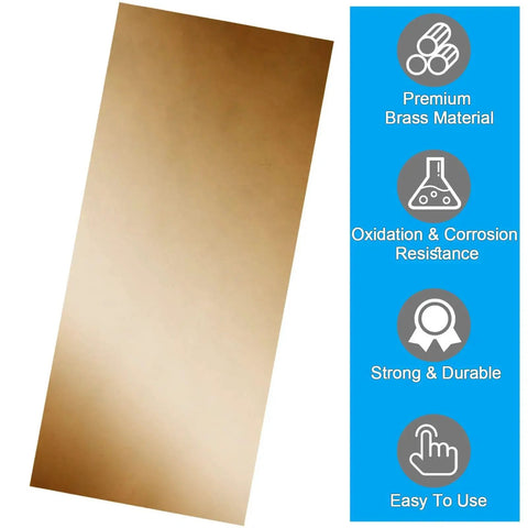Brass Shim Stock Assortment 6 Inch By 3 Inch Sheet With Six Thicknesses 0.002 0.004 0.006 0.008 0.012 0.016 For DIY Metalworking