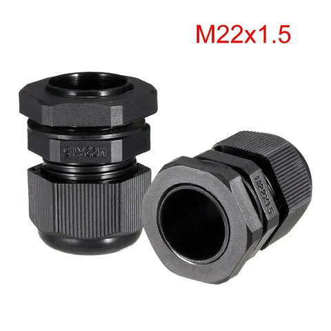 4 Pack M22 Cable Gland Waterproof Nylon Joint With Adjustable Locknut For 7mm To 12mm Cable Diameter Built Tough Anti Loosening Seal Easy Install Black