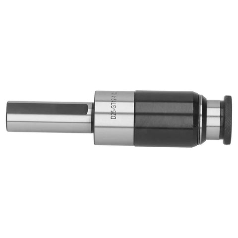 Beefed Up Heavy Duty GT12 Collet Chuck Holder with Straight Shank, high carbon steel, side view for CNC lathe tapping.