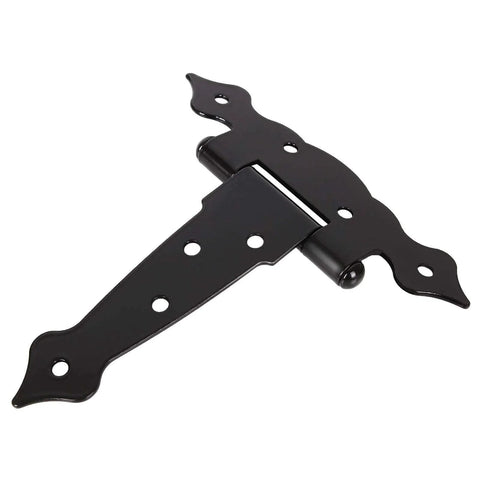 Single 5-inch black T-hinge from the Six Pack Heavy Duty 5 Inch Gate Hinges Strap Hinges For Barn Doors Shed Doors Outdoor T Hinge