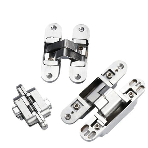 Concealed 180 Degree Door Hinge Set For Furniture, Zinc Alloy Cross Hinge, Invisible Door Hinge, 2 Pieces, Right X30x110