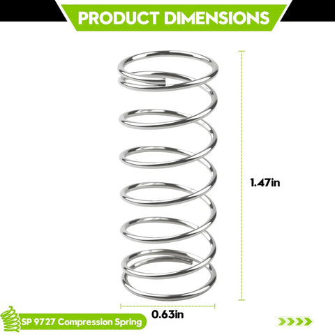 9727 compression spring, small steel coil, 0.625 in OD, 1.5 in long, 0.041 in wire, silver, 4-pack