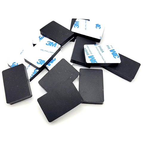 Rectangle Silicone Rubber Bumper Feet One And One Half Inch By One Inch Three Sixteenth Inch Thick with adhesive backing, 12 pack