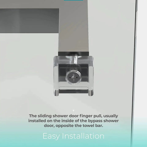 Glass Sliding Shower Door Finger Pull Kit With Clear Acrylic Bumper Stops Fits Most Inner Bypass Doors Universal Replacement