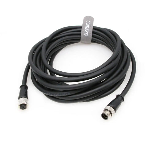 M12 12-Pin Male To Female Sensor Actuator Cable For Cognex In-Sight And DataMan Vision Systems, 15m coiled cable