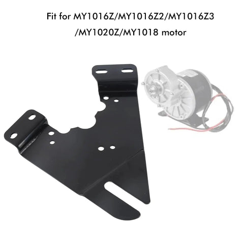 Iron Electric Bicycle Motor Mounting Plate Compatible With MY1016Z MY1016Z2 MY1016Z3 MY1020Z And MY1018 Motors, shown with motor