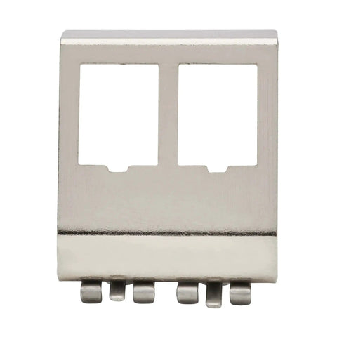 2 Port Metal DIN Rail Mounting Module For Snap In Keystone Jacks Attaches To Standard 35 mm DIN Rail No Tools Needed Durable Metal Construction