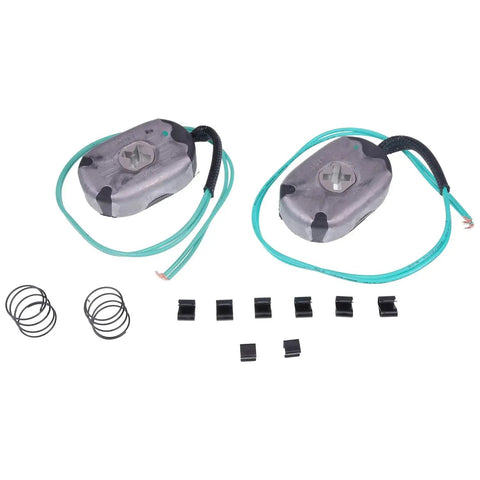 Two AIVWUMOT 10-inch electric trailer brake magnet assemblies with turquoise wiring and mounting hardware