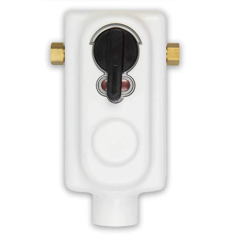 Front view of Two Stage Auto Changeover Propane Gas Regulator For RVs Vans And Trailers With Seamless Tank Switch UL Listed