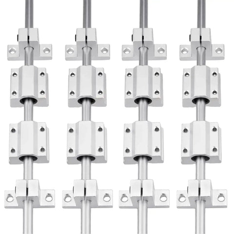 20 Pcs Pack 8mm Linear Motion Rod Shaft Guide Set With Four 400mm Rails Eight SCS8UU Linear Slide Blocks And Eight SK8 Rod Rail Supports