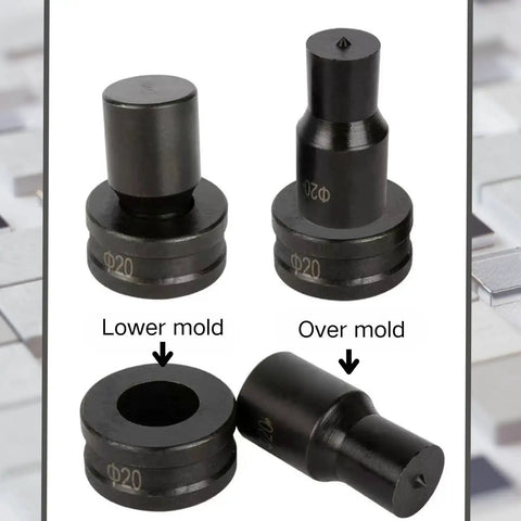 30 Piece Round Hole Punch Die Set For CH 70 Hydraulic Punch Machine, Heavy Duty Metal Dies For Steel Copper Aluminum, lower and over molds