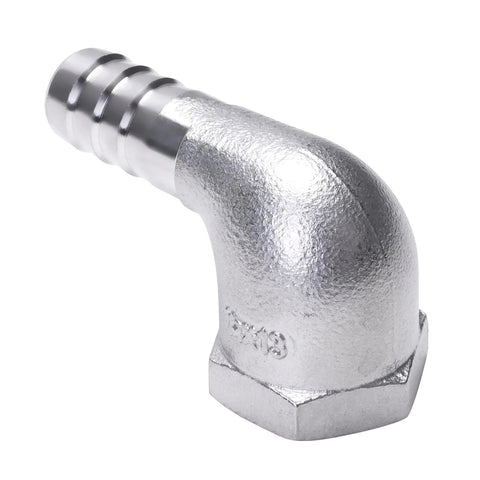 DERNORD 1/2 in hose barb x 1/2 in female NPT stainless steel 90 degree elbow pipe fitting