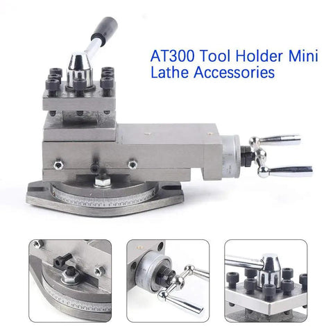 Pro Grade AT300 Mini Lathe Tool Rest Assembly With Quick Change Tool Post Holder Portable Lathe Metalworking Accessory