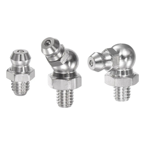 304 Stainless Steel Grease Fittings Kit Built To Last 15 Pcs Heavy Duty With Straight And Angled M6x1mm Metric Threads