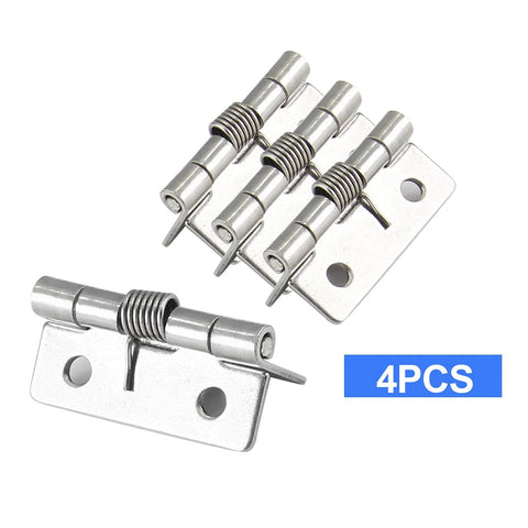 Spring-loaded cabinet hinges, 1.5 in length, stainless steel, set of 4
