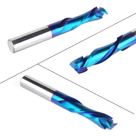 Up Down Spiral Router Bit Pro Grade With Half Inch Shank And Half Inch Cutting Diameter Nano Blue Coated Solid Carbide End Mill