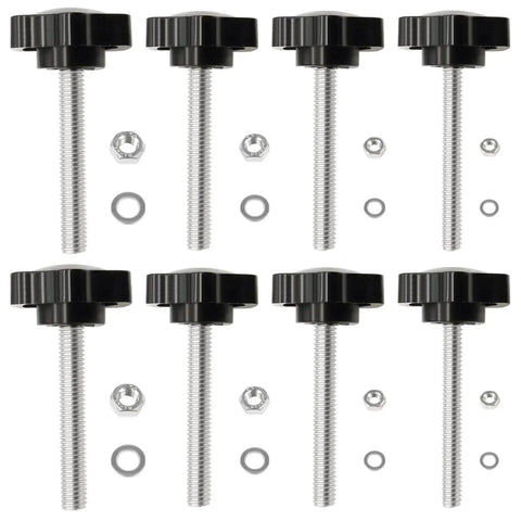 28 Sets M4 M5 M6 M8 Star Hand Knob Tightening Screws With Nuts And Washers Stainless Steel Thread Clamping Knobs Quick Removal Replacement Parts Kit For Machinery And DIY Projects