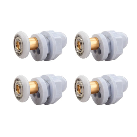 4PCS 19mm shower door rollers replacement with copper rod pulley, nylon runners and stainless steel hardware