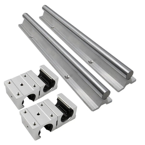 Precision Linear Rail Kit With 200 to 1000mm Guide Rail Includes Two SBR10UU or SBR12UU Blocks And 1 Rail Carriage Choose SBR10 Or SBR12 Slick Glide Built Tough Linear Motion For CNC 3D Printer Or DIY Projects displayed.
