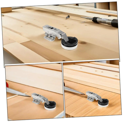 Three Pack Hydraulic Damping Cabinet Hinges With Soft Close For Kitchen And Shower Cabinets Heavy Duty Glass Door Displays Smooth Quiet Operation And Easy Installation By Lurrose, shown installed on wooden panel.