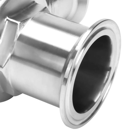 DERNORD 2-inch Tri Clamp sanitary ball valve, 304 stainless steel, PTFE lined, 2-inch tube OD