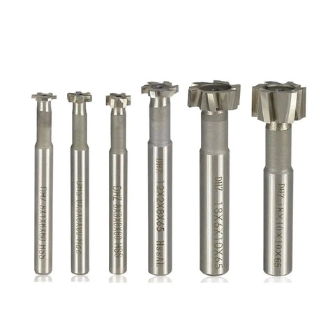 Set of Heavy Duty T Slot Milling Cutter HSS End Mill For Woodruff Key Seats And CNC Milling, Free Cutting Design