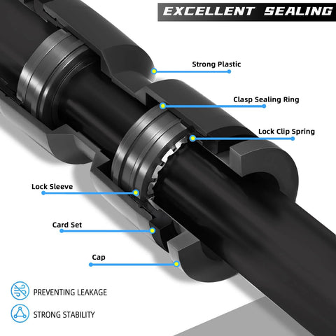 30-pack quick-connect irrigation couplings for 1/4-inch drip tubing; universal straight fittings (Amazon)