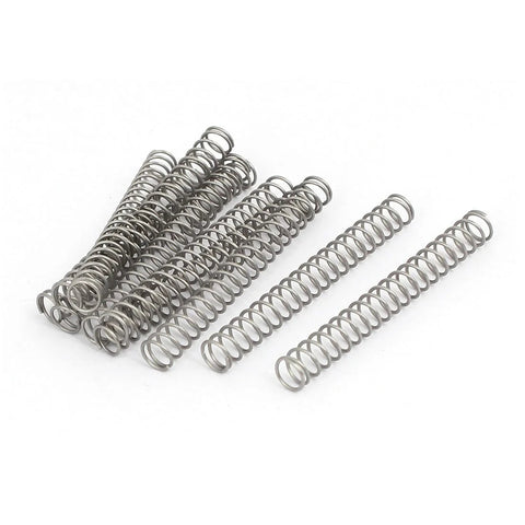 uxcell 304 stainless steel compression springs, 6 mm OD, 0.6 mm wire, 50 mm free length, silver, 10 pcs