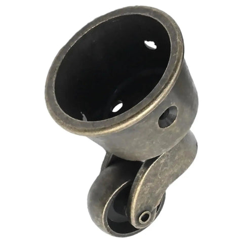 Close-up of a Two Pack Vintage Zinc Alloy Swivel Caster Wheel with Antique Green Bronze Finish showing 3-hole screw mount design.