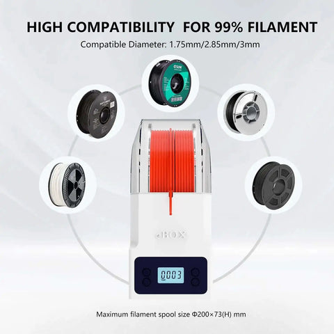Upgraded Filament Dryer Box For 3D Printing, Dry Box With Spool Holder And Storage, suitable for various filament sizes.